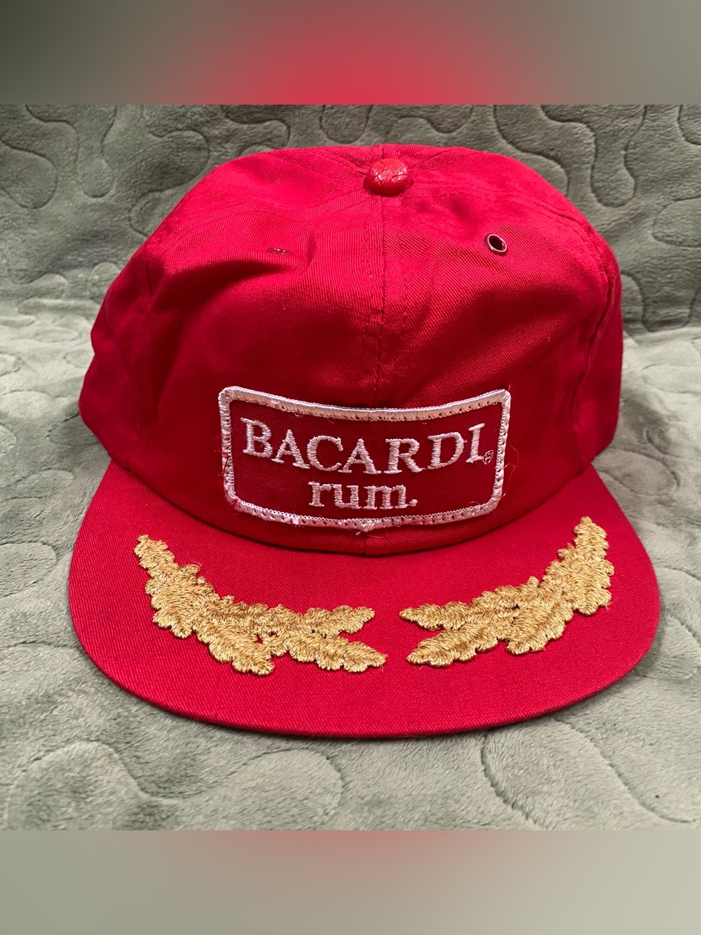VTG Bacardi Rum Red Trucker Snapback Hat Cap